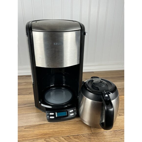 Krups Coffee Maker Stainless Programmable Drip Machine Thermal Carafe FMF5 10CUP - Picture 6 of 14